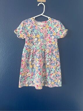okie dokie Floral Short-Sleeve Cotton Dress - Navy, Pink, Yellow, Green
